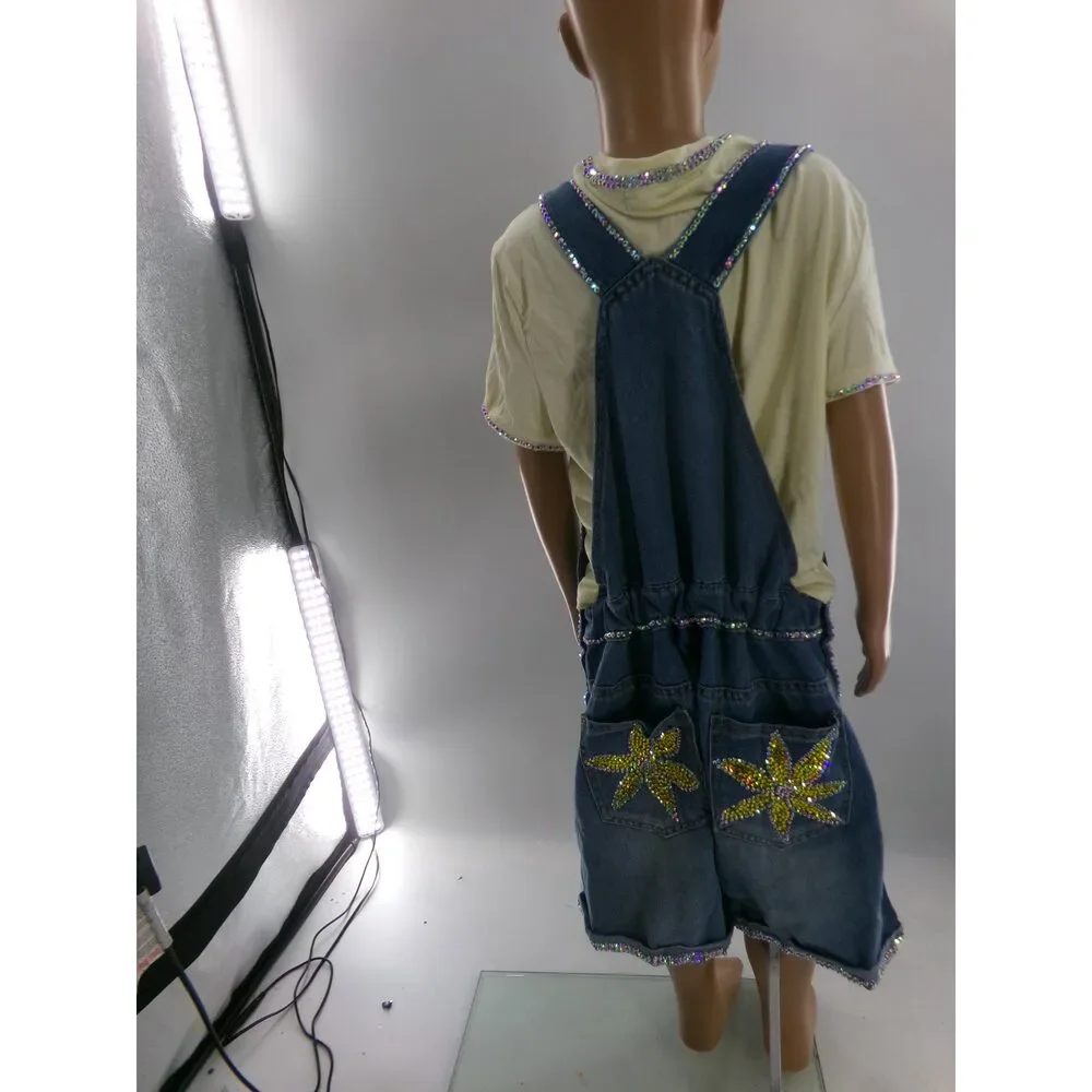 Pre-Owned Dance Costume Large Child Denim Overalls Jazz Tap Clogging Musical Th